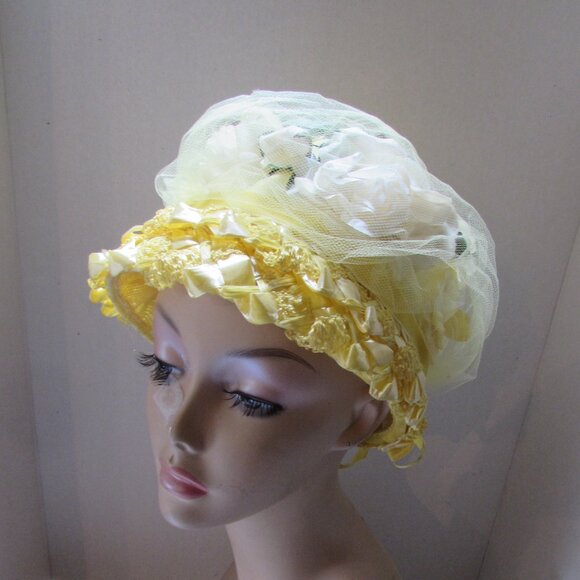 SALE Extravagant Bouffant or Bubble Hat Lemon Yellow main image 11